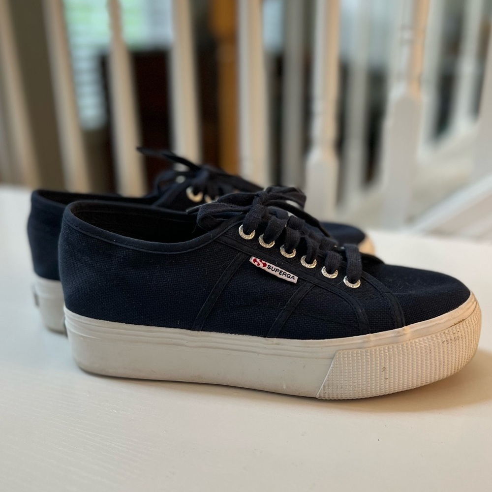 Superga 2740 Platform Sneakers Navy Women’s 8.5